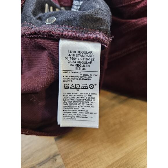 Gap 70s Flare Corduroy Pants Size 18 R High Rise Patch Pocket Wine NWT Wide Leg - Picture 4 of 9